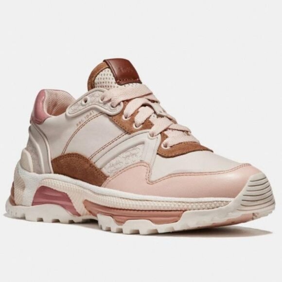 Coach C143 Runner - Women's Size 10 - Chalk/Linen Sneakers Pink - Picture 1 of 8